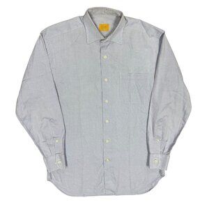 Robert Talbott Carmel Oxford Dress Shirt 15 1/5 R Blue Cotton Medium